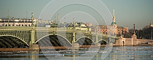 The Troitsky bridge across the Neva