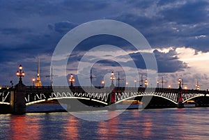 Troitsky bridge in Saint-Petersburg