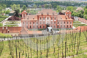 Troja Castle with wineyard