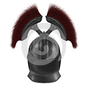 Trojan black closed helmet on an isolated white background