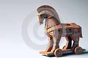Trojan horse on a clean background. Space for text.