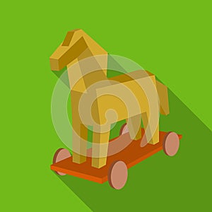 Trojan horse icon in flat style isolated on white background. Hackers and hacking symbol stock vector illustration.