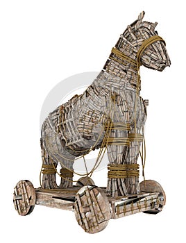 Trojan Horse isolated on white background