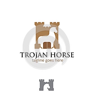 Trojan horse symbol vector illustration in negative space