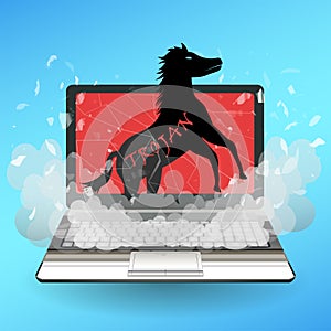 Trojan horse virus computer destroy laptop