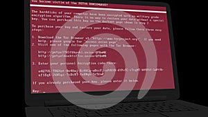 Trojan Ransom Petya-Laptop Open