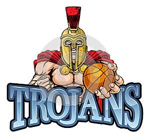 Trojan Spartan Basketball Sports Mascot