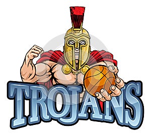 Trojan Spartan Basketball Sports Mascot
