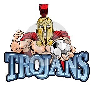 Trojan Spartan Soccer Football Sports Mascot