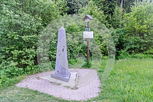 Trojmezi point on Czech Republic site at tripoint of Slovak, Czech, and Poland. Border of three countries