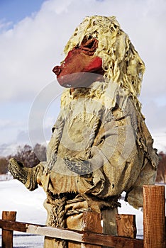 Statue of a traditional norwegian troll in Norway. Close up.