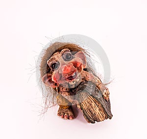 Troll figurine isolated on white background