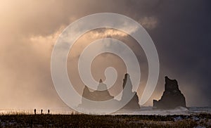 The Troll Rocks in Vik, Iceland