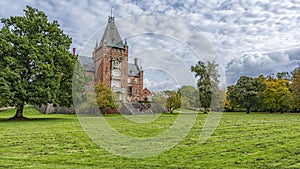 Trollenas Castle with Autumn Colours Panorama