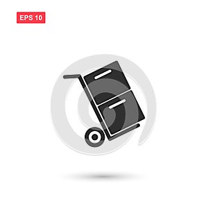 Trolley carrying boxes vector icon design isolated