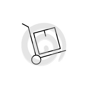 trolley goods icon. Element of electronic commerce icon for mobile concept and web apps. Thin line trolley goods icon can be used