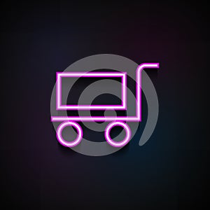 Trolley icon. Element of logistics icons for mobile concept and web apps. Neon Trolley icon can be used for web and mobile apps