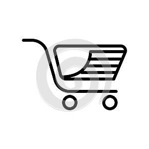 Trolley icon vector isolated on white background, Trolley sign , line and outline elements in linear style