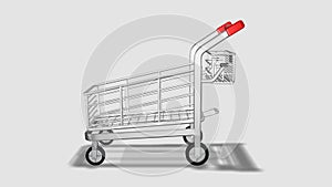 Trolley rotating. Consumerism concept