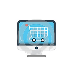 Trolley screen vector flat color icon