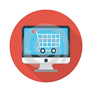 Trolley screen vector flat color icon