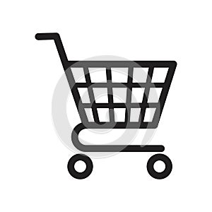 Trolley thin line, Add to shopping cart icon vector illustration for graphic and web design