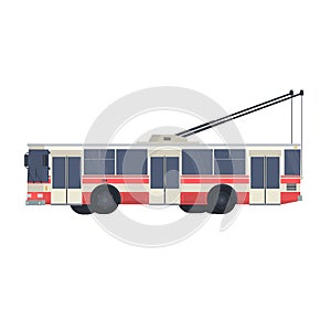 Trolleybus. Electric transport, vector illustration