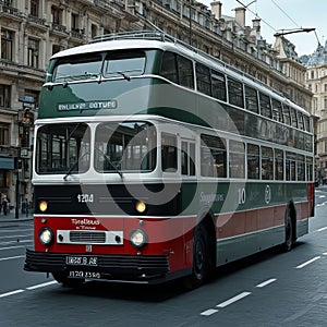 trolleybus engaged in