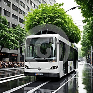 trolleybus engaged in