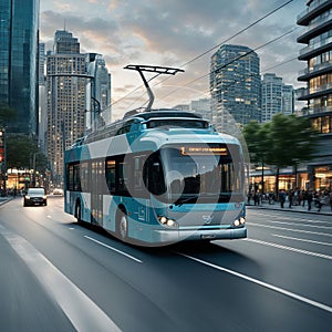 trolleybus engaged in an astounding mid