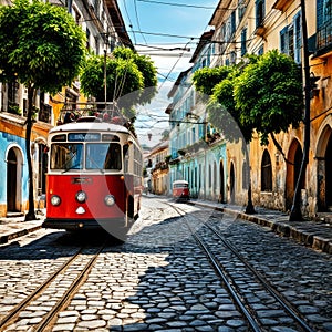 trolleybus engaged in an astounding mid