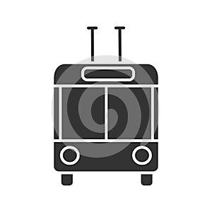 Trolleybus in front view glyph icon