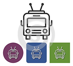 Trolleybus line icon