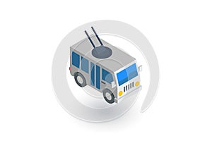 Trolleybus, passenger transport isometric flat icon. 3d vector photo