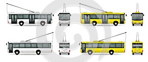 Trolleybus Realistic Mockup Set