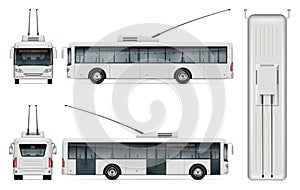 Trolleybus vector template photo