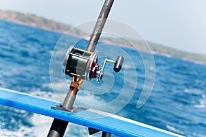 Trolling fishing with motor boat in the Andaman Sea