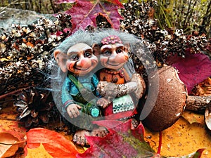 The trolls in the forest, Mushrooms, Autumn