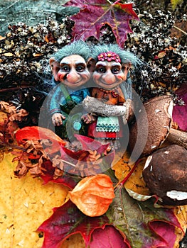 The trolls in the forest, Mushrooms, Autumn