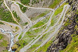 Trolls Path Trollstigen mountain road in Norway