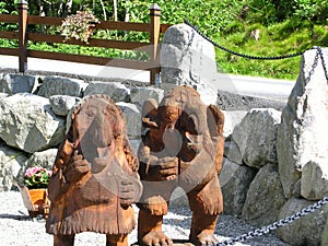 Trolls statues in Olden, Norway