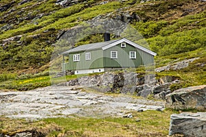 Trollstigen hause in montains in Norway
