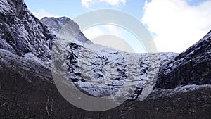 Trollstigen road curves near Andalsnes in Norway in autumn