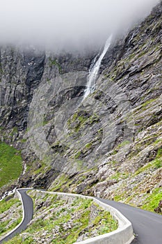 Trollstigen, Troll's Footpath, serpentine mountain road in Norwa