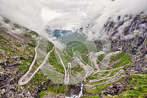 Trollstigen Troll`s Path road in Norway