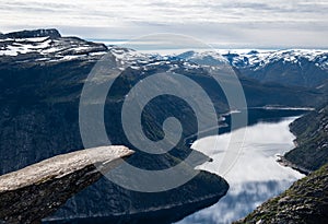 Trolltunga rock formation in Norway