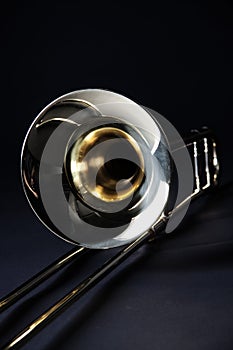 Trombone Isolated on Black Background