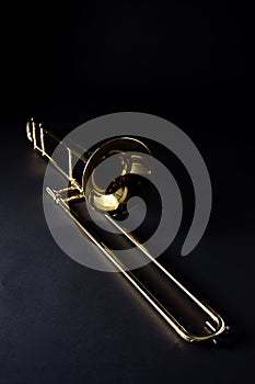 Trombone Isolated Black Bk