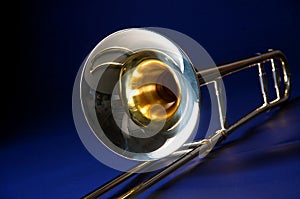 Trombone Isolated Blue Bk