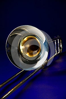 Trombone Isolated Blue Bk